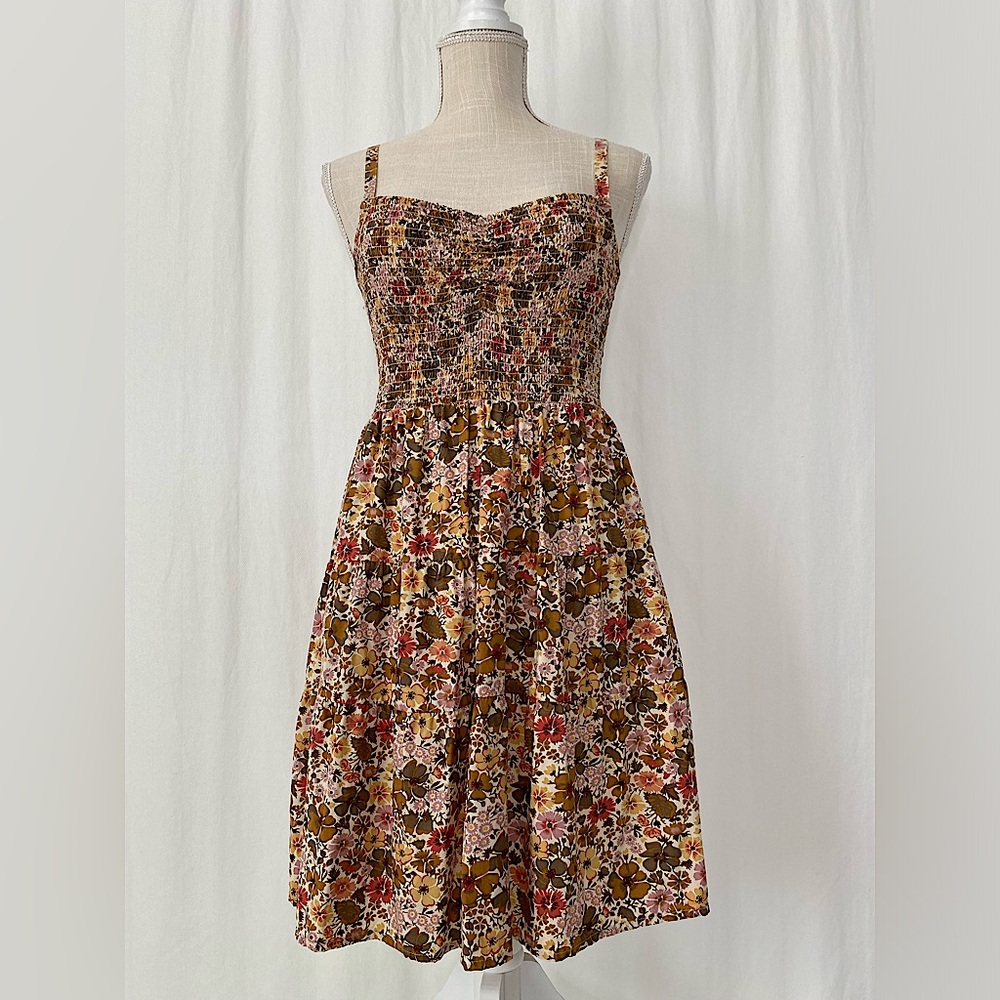 Madewell Tucker Tie Strap Lucie Retro Floral Mini Dress Women’s M